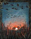 Ana Li Gresham - Migrating Sandhill Cranes at Dusk